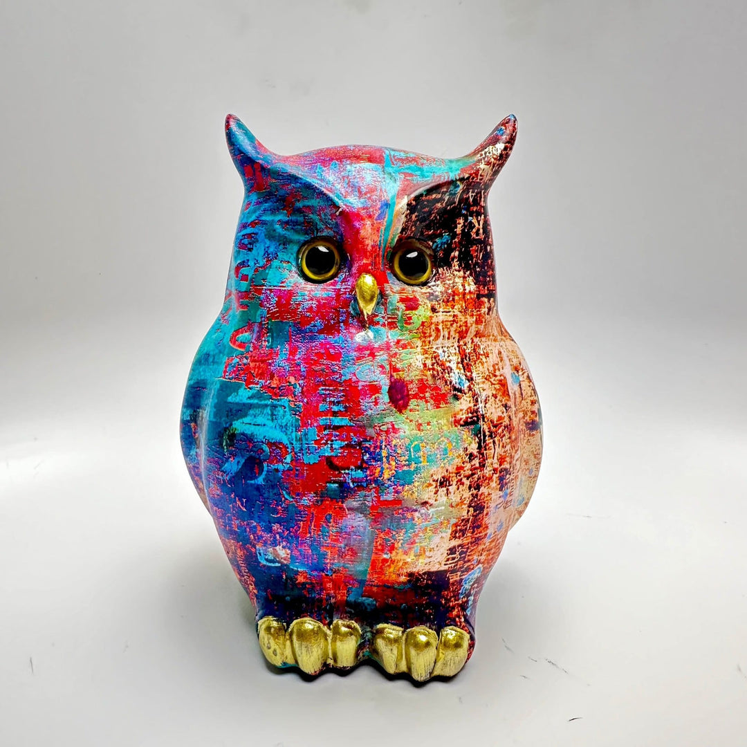Multi-Color Owl Statue | The Harmony Store Crystal Figurine