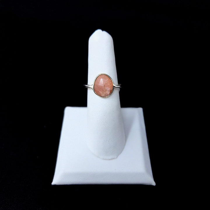 Peach Moonstone Flat Faceted 925 Ring | The Harmony Store Ring