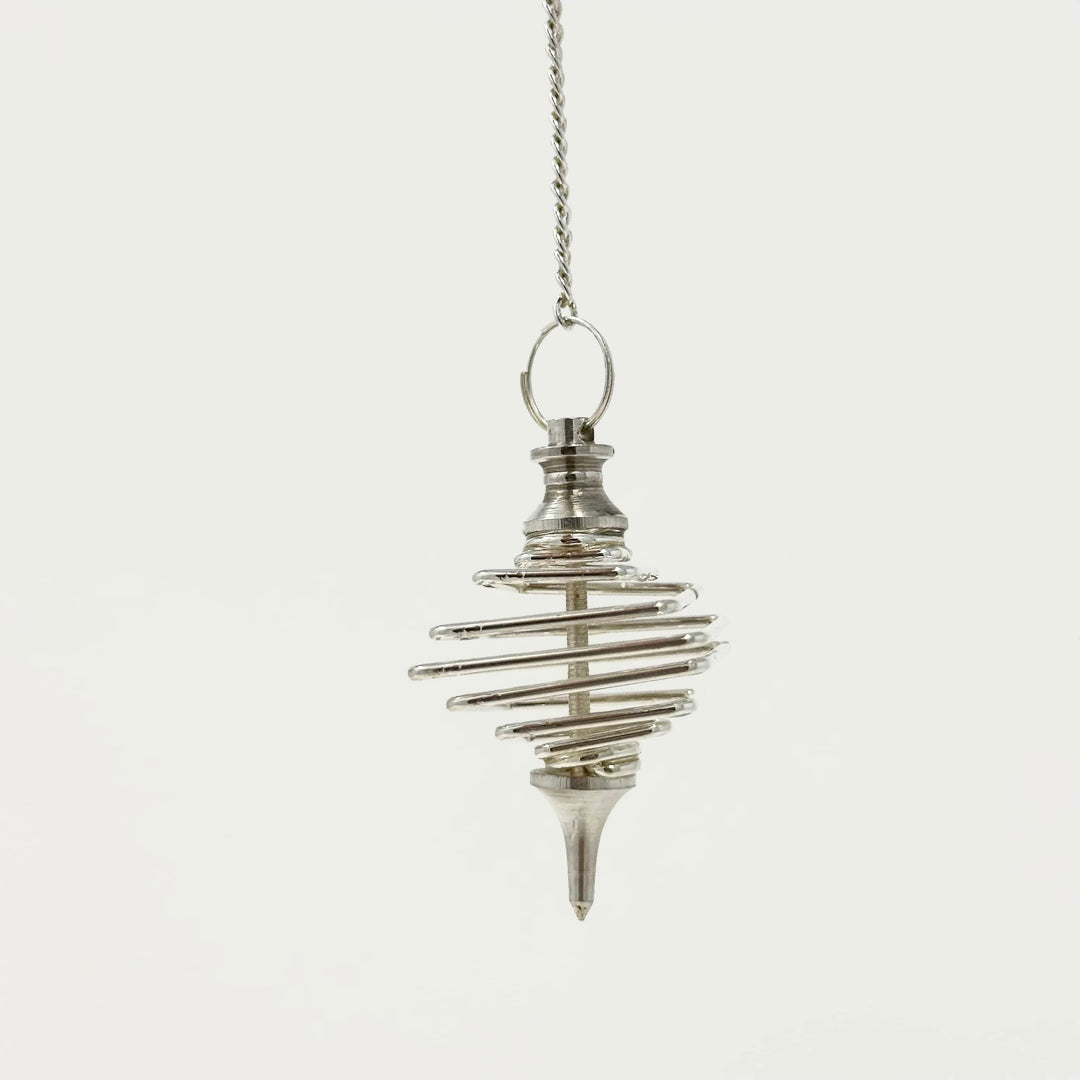 Silver Spiral Metal Pendulum 9" | The Harmony Store Spiral : 9"