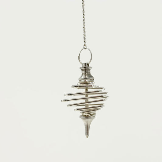 Pendulum Metal Spiral Silver-Spiral : 9" - The Harmony Store Crystal Shop Miami