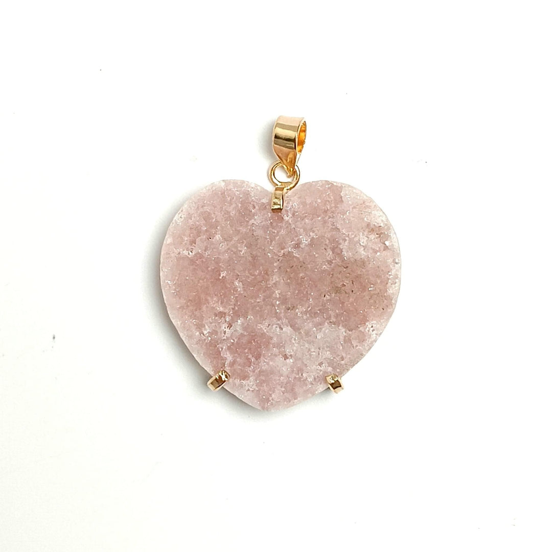 Pink Amethyst Claw Heart Pendant | The Harmony Store Pink Amethyst