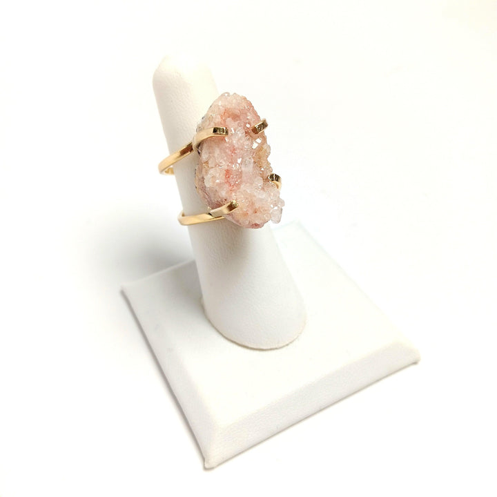 Pink Amethyst Cluster Arc Ring | The Harmony Store Pink Amethyst