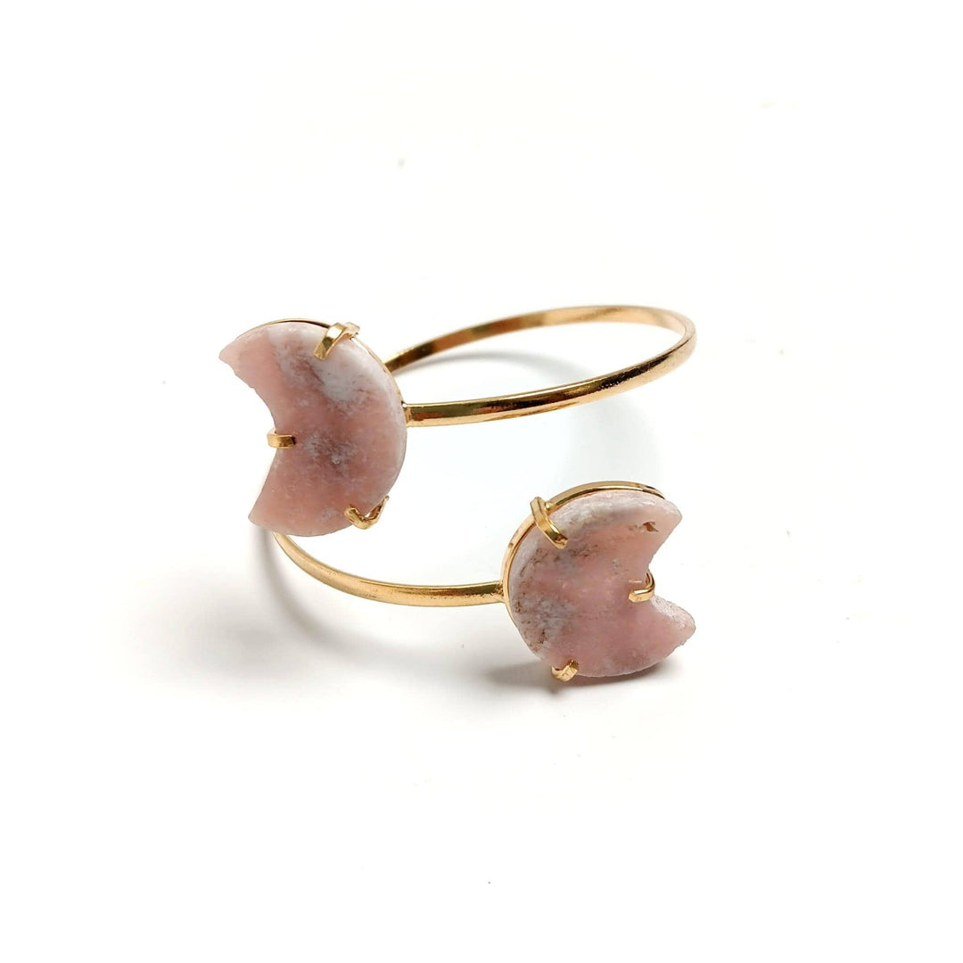 Pink Amethyst Dual Moon Bracelet | The Harmony Store Pink Amethyst