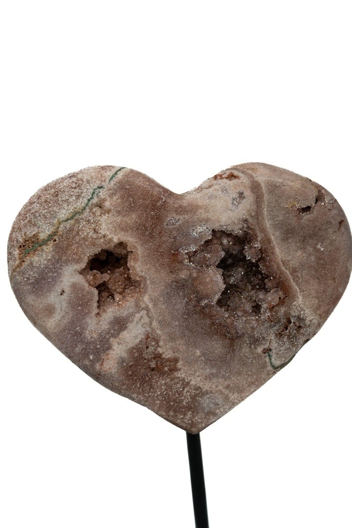 Pink Amethyst Heart on Metal Pin Brazil | The Harmony Store Heart