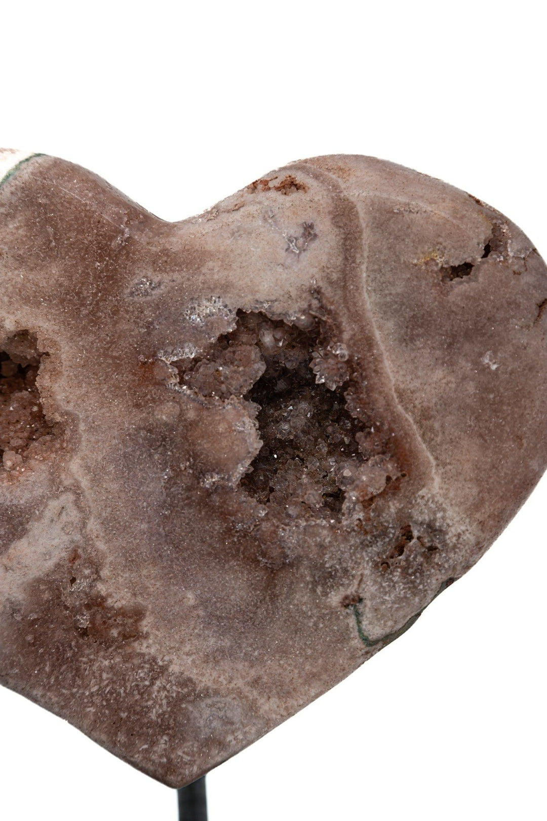 Pink Amethyst Heart on Metal Pin Brazil | The Harmony Store Heart