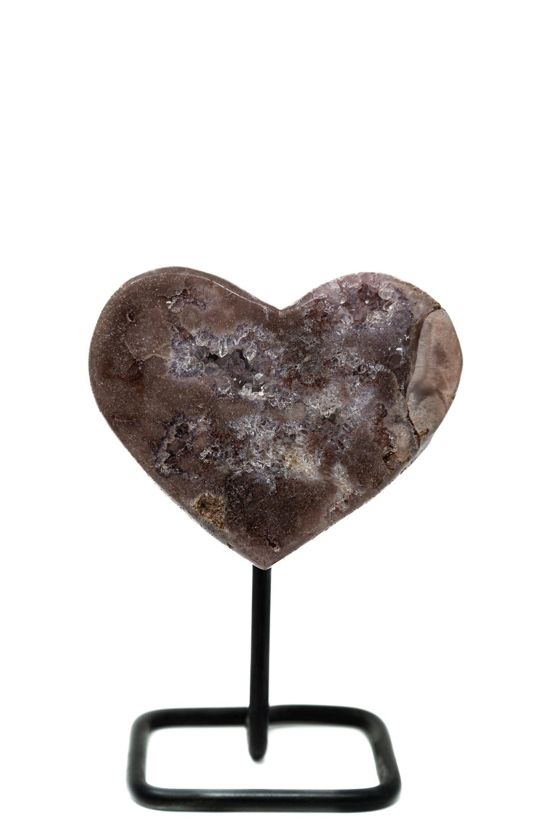 Pink Amethyst Heart on Metal Pin Brazil | The Harmony Store Heart