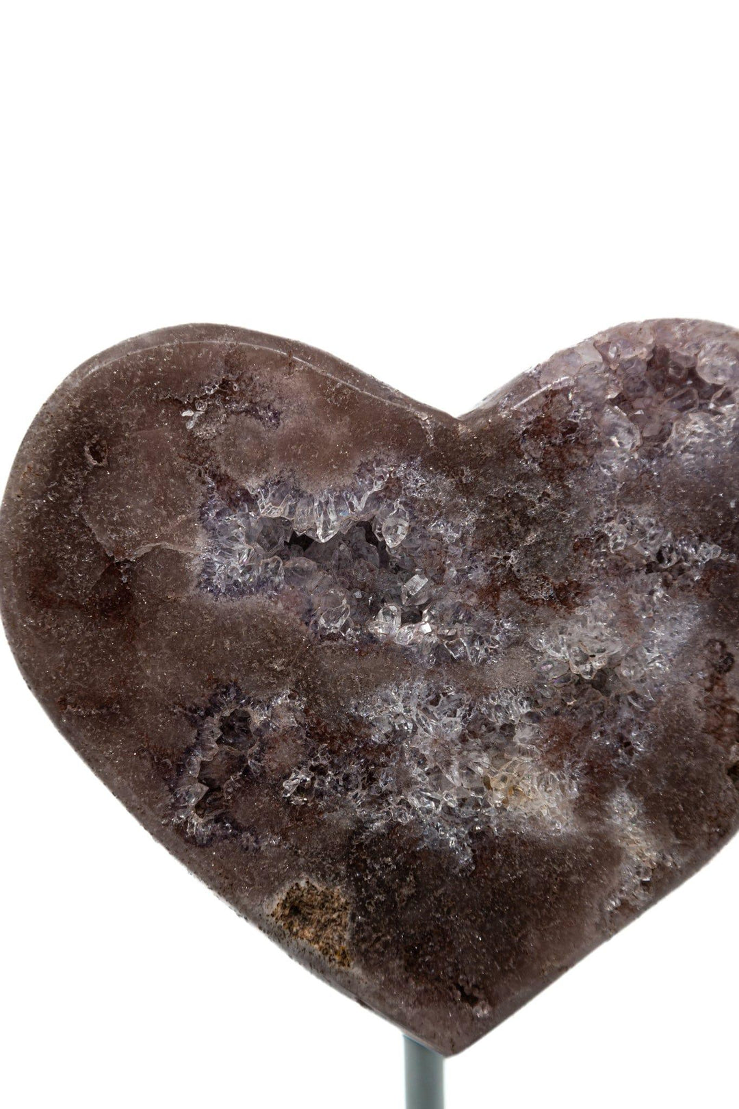 Pink Amethyst Heart on Metal Pin Brazil | The Harmony Store Heart