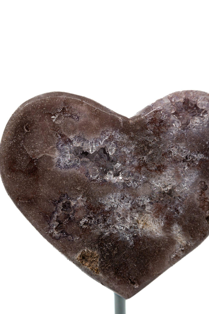 Pink Amethyst Heart on Metal Pin Brazil | The Harmony Store Heart