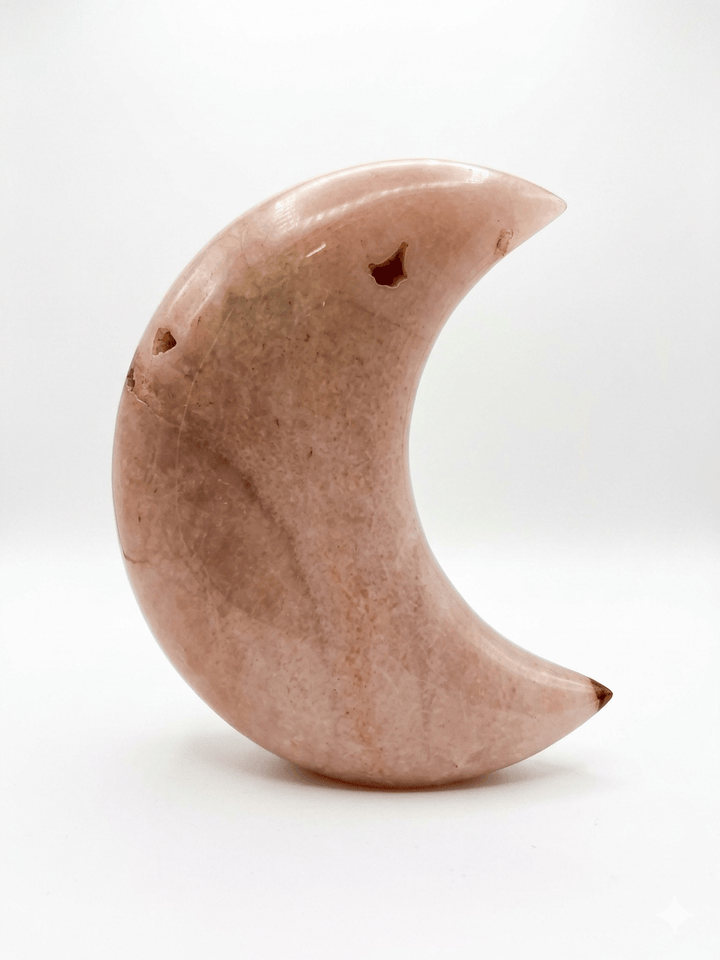 Pink Amethyst Polished Moon Brazil | The Harmony Store Carving