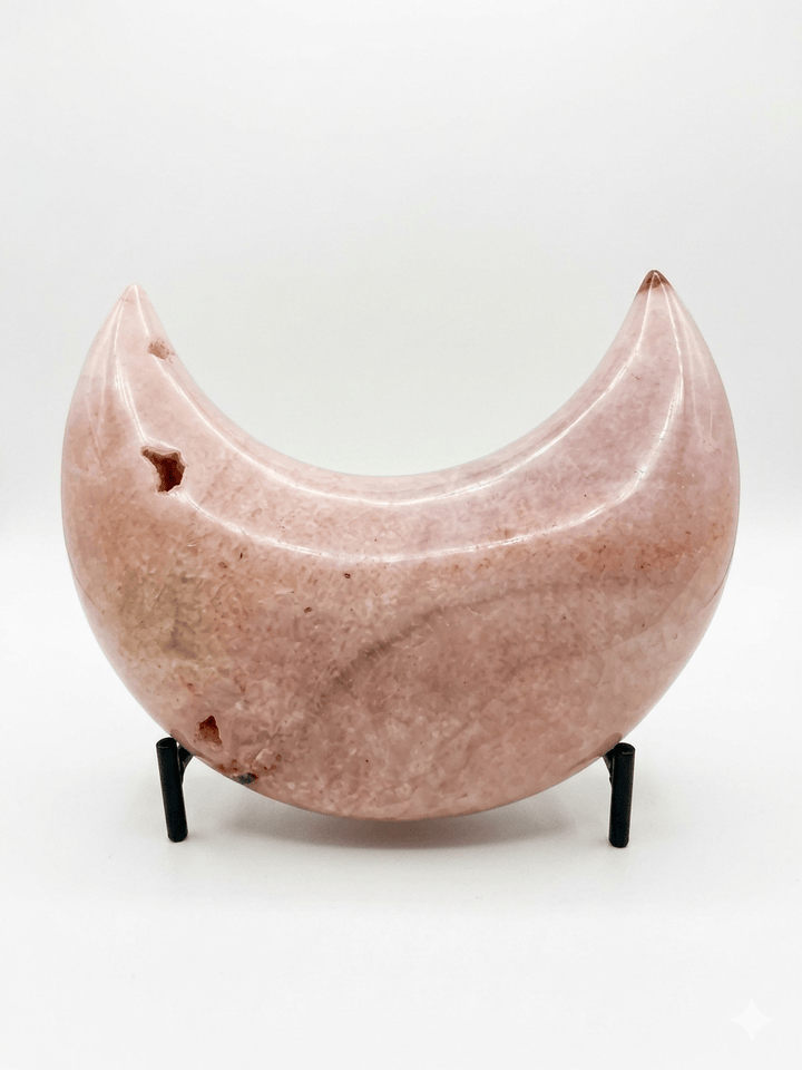 Pink Amethyst Polished Moon Brazil | The Harmony Store Carving