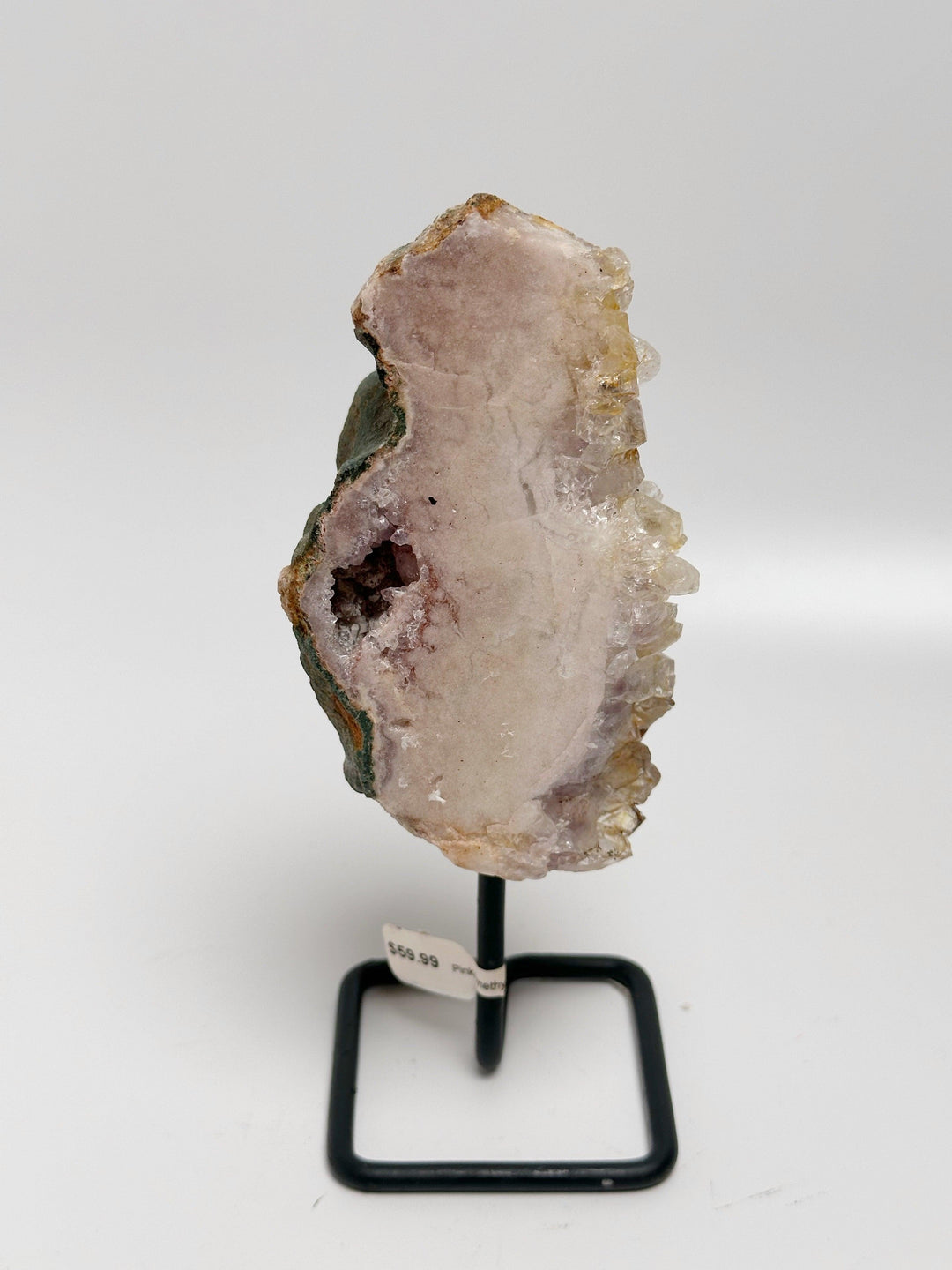 Pink Amethyst on Metal Base Brazil | The Harmony Store Crystal Slab