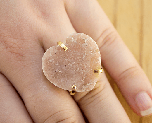 Pink Amethyst Wire Heart Ring | The Harmony Store Ring