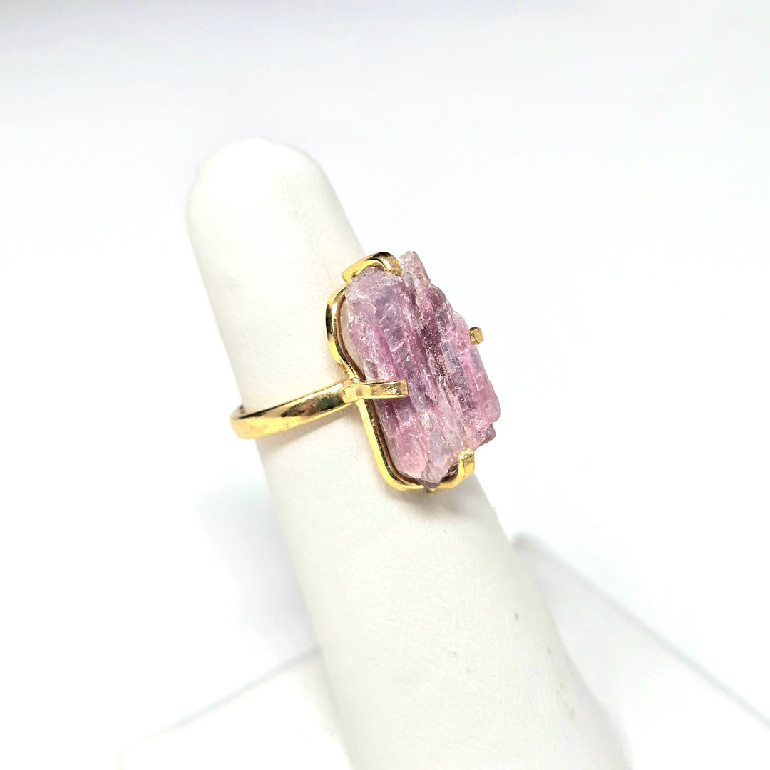 Pink Tourmaline Raw Band Ring | The Harmony Store Ring