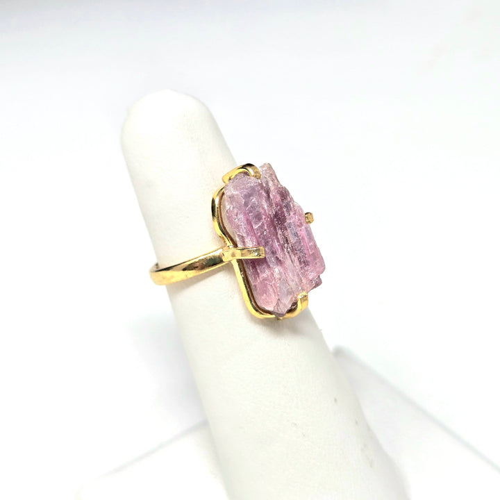 Pink Tourmaline Raw Band Ring | The Harmony Store Ring