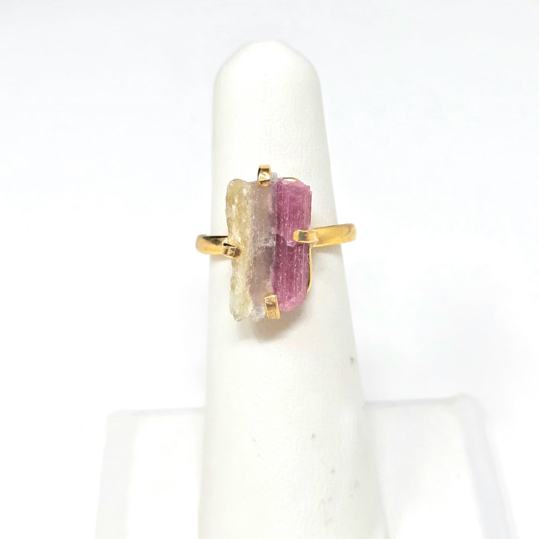 Pink Tourmaline Raw Band Ring | The Harmony Store Ring