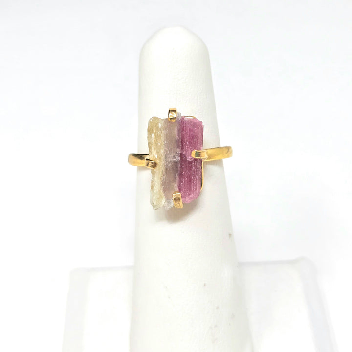 Pink Tourmaline Raw Band Ring | The Harmony Store Ring
