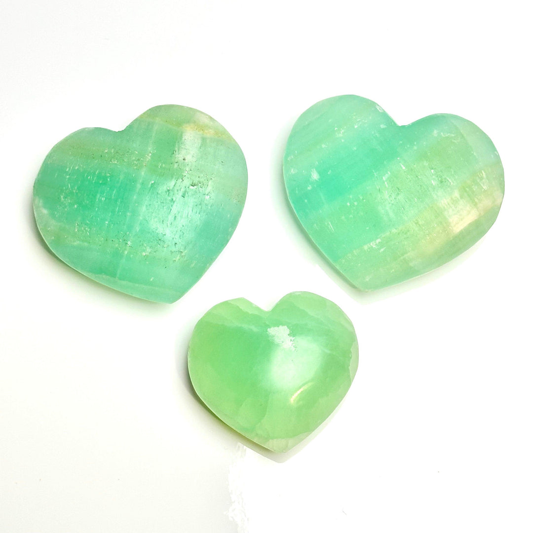Pistachio Calcite-Heart : 100 - 150 g - System