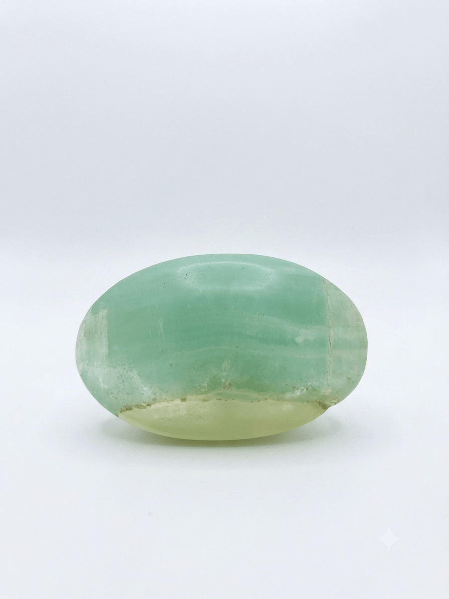 Pistachio Calcite Palm Stone | The Harmony Store Palm Stone