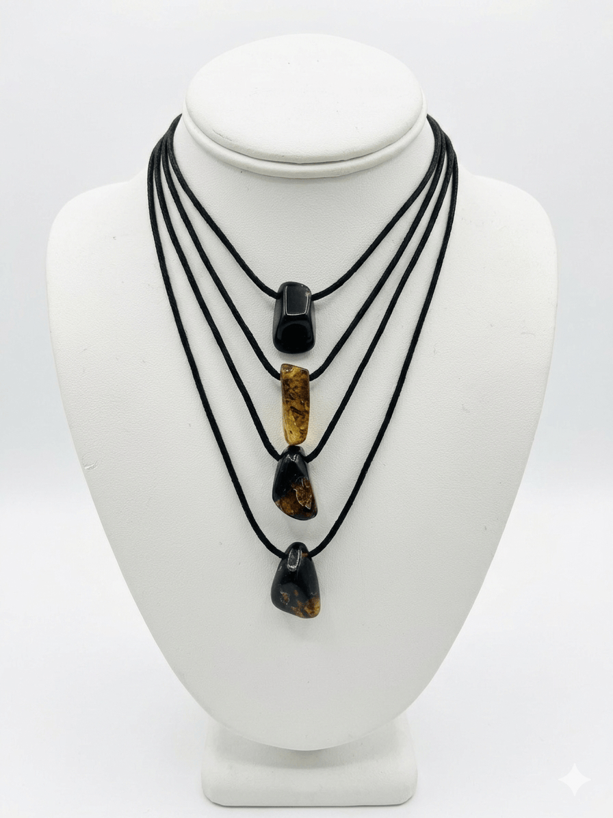 Polished Amber on Cord Necklace | The Harmony Store Necklace