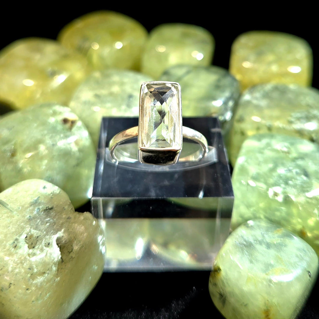 Prasiolite Faceted 925 Silver Ring | The Harmony Store Ring