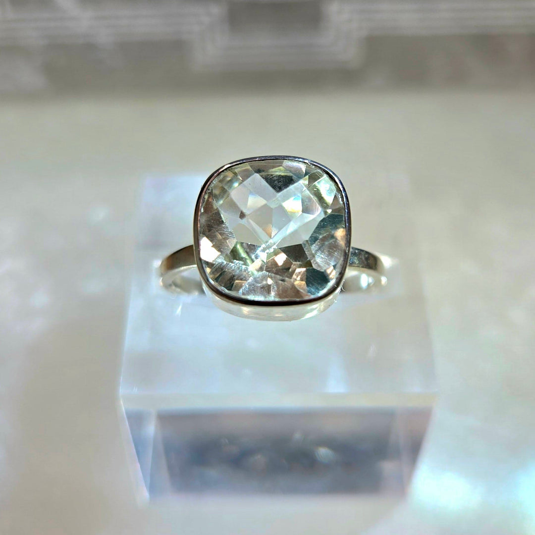 Prasiolite Faceted 925 Silver Ring | The Harmony Store Ring