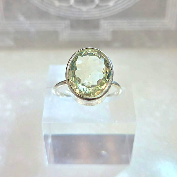 Prasiolite Faceted 925 Silver Ring | The Harmony Store Ring