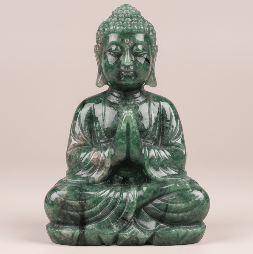 Praying Buddha Crystal Sculpture | Spiritual Decor Buddha