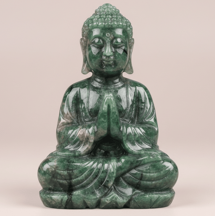 Praying Buddha Crystal Sculpture | Spiritual Decor Buddha