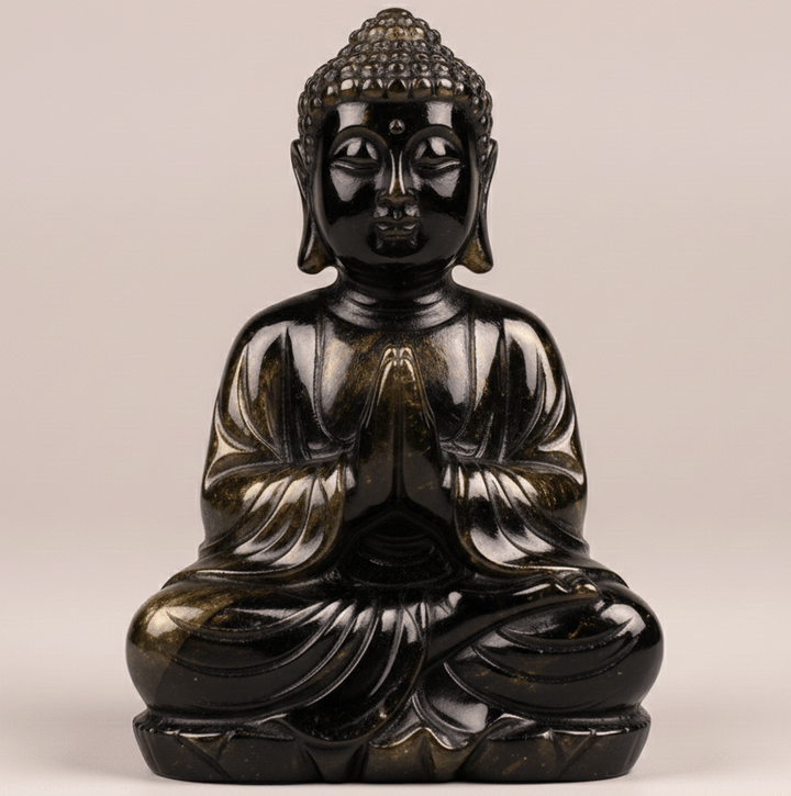 Praying Buddha Crystal Sculpture | Spiritual Decor Buddha