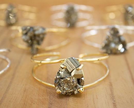 Pyrite Arc Bracelet | Adjustable Crescent - Harmony Store Bracelet