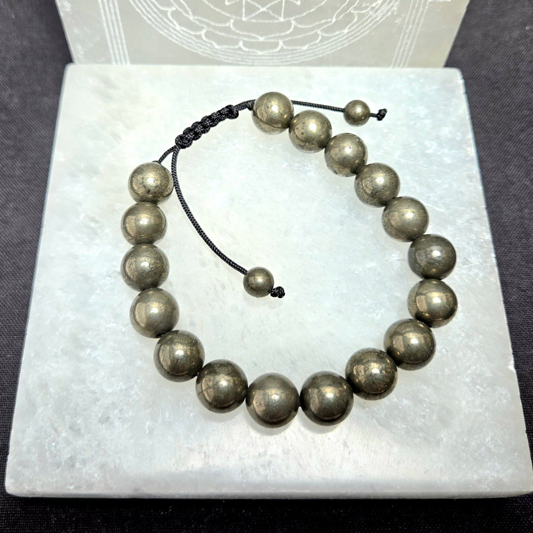 Pyrite Adjustable Bracelet 10mm | The Harmony Store Bracelet