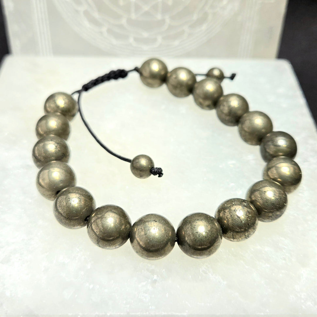 Pyrite Adjustable Bracelet 10mm | The Harmony Store Bracelet