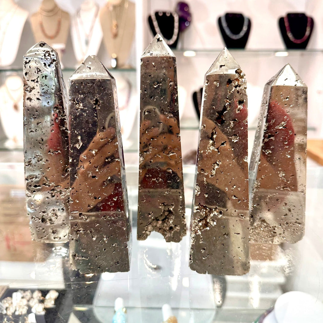 Pyrite Crystal Tower Obelisk | The Harmony Store Crystal Tower