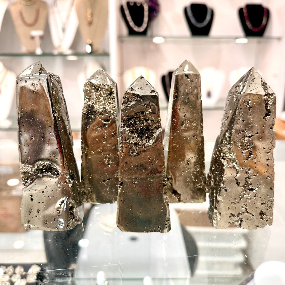 Pyrite Crystal Tower Obelisk | The Harmony Store Crystal Tower