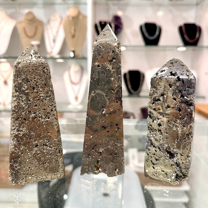 Pyrite Crystal Tower Obelisk | The Harmony Store Crystal Tower
