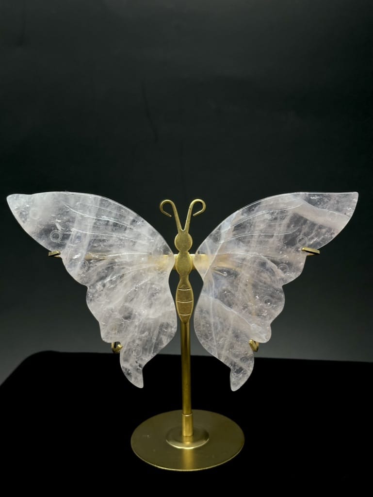 Quartz Butterfly with Copper Base | Harmony Store Carving