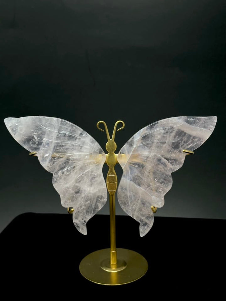 Quartz Butterfly with Copper Base | Harmony Store Carving
