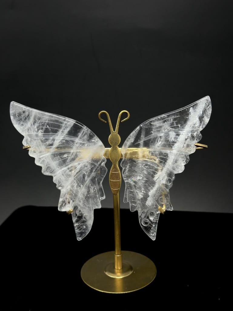 Quartz Butterfly with Copper Base | Harmony Store Carving