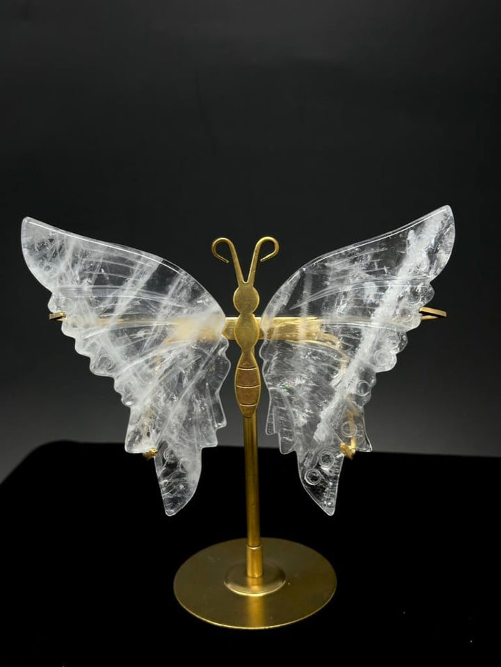 Quartz Butterfly with Copper Base | Harmony Store Carving