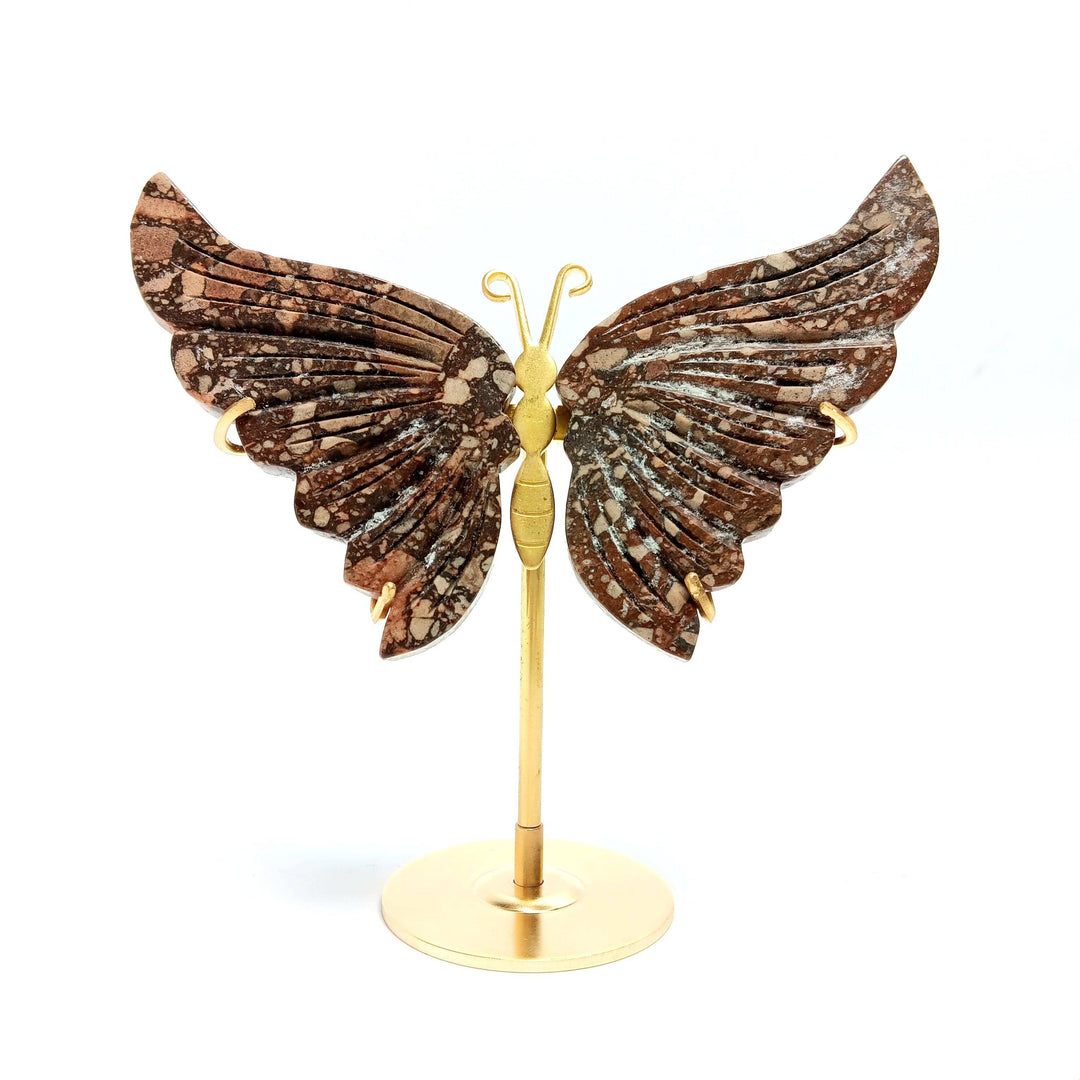 Quartz Butterfly with Copper Base | Harmony Store Carving