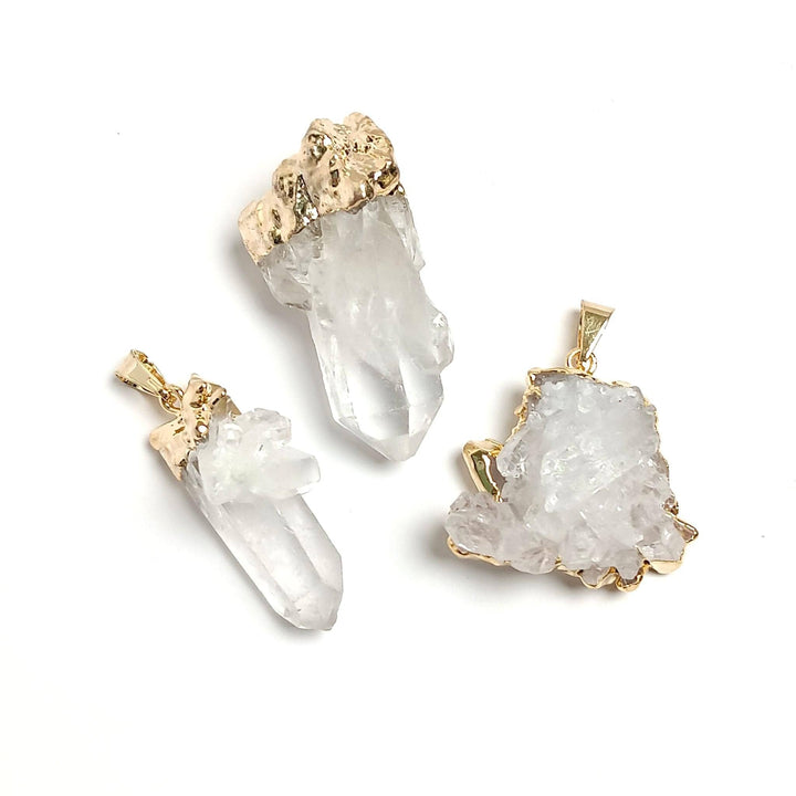 Quartz Cluster Gold Plated Pendant | The Harmony Store Pendant