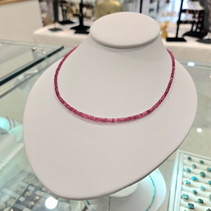 Red Spinel Micro Faceted Necklace 3mm | The Harmony Store Necklace