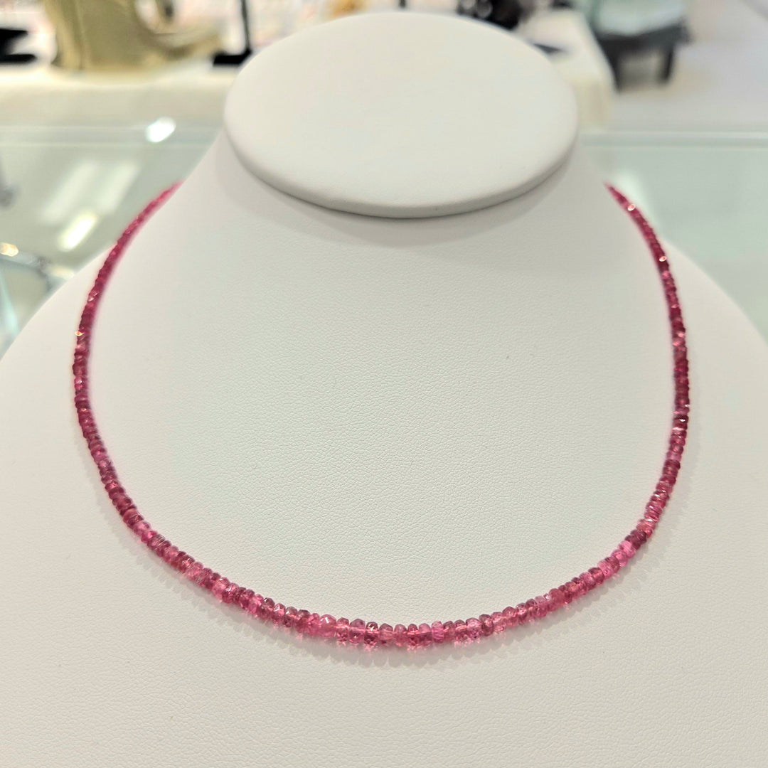 Red Spinel Micro Faceted Necklace 3mm | The Harmony Store Necklace