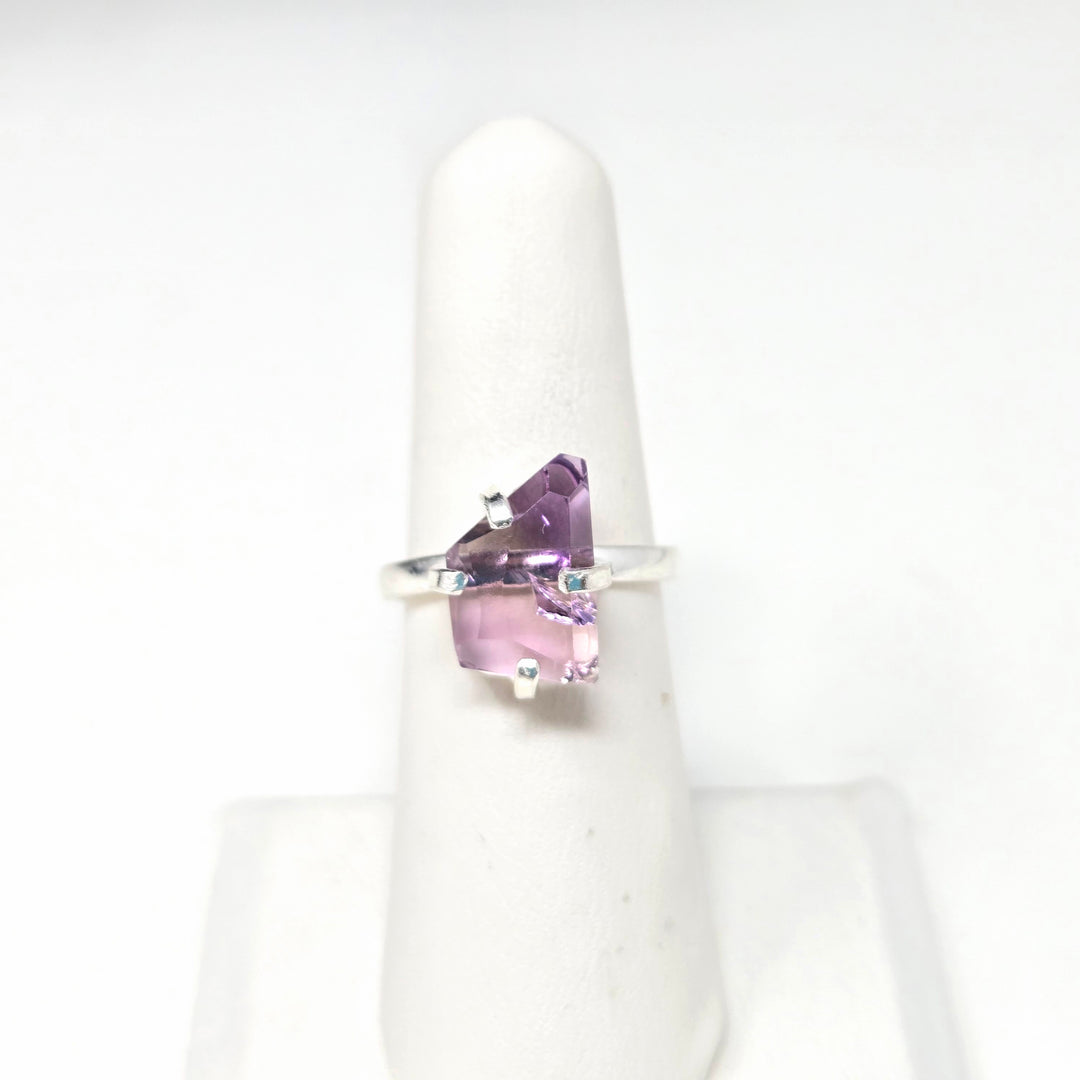 Amethyst Simple Wire Faceted Ring