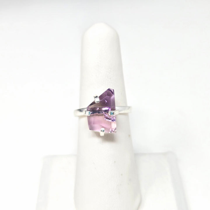 Amethyst Simple Wire Faceted Ring