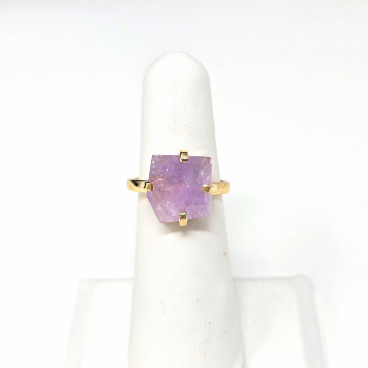 Amethyst Simple Wire Faceted Ring