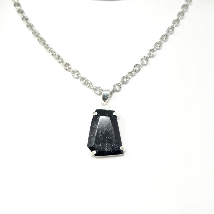 Black Obsidian Faceted Claw Pendant