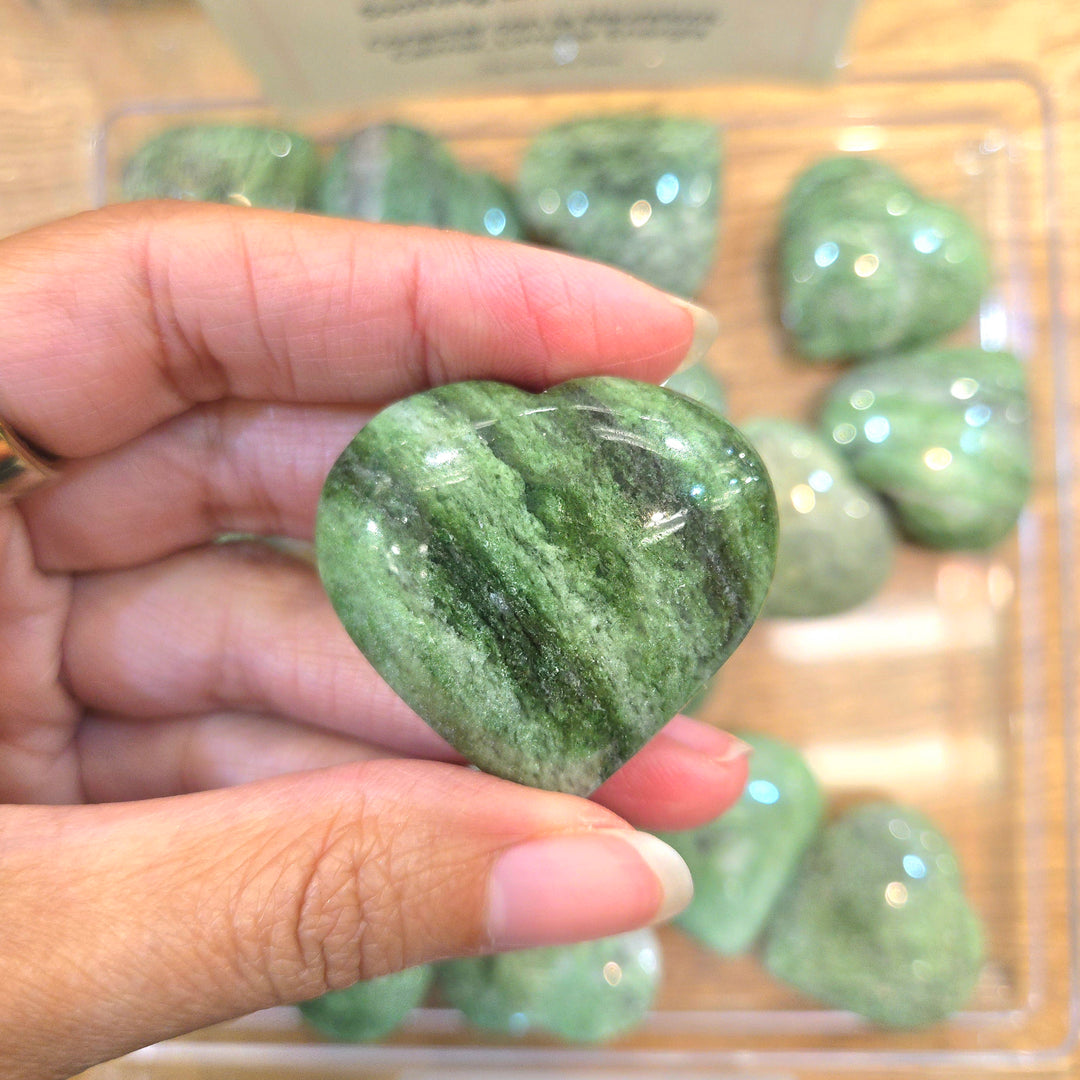 Gemstone Heart-Serpentine : 35mm Heart