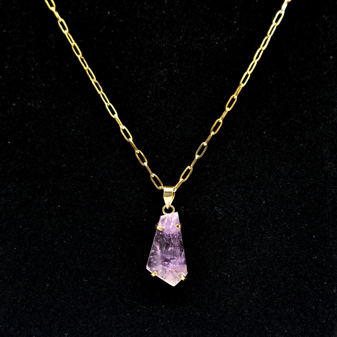 Amethyst Faceted Claw Pendant