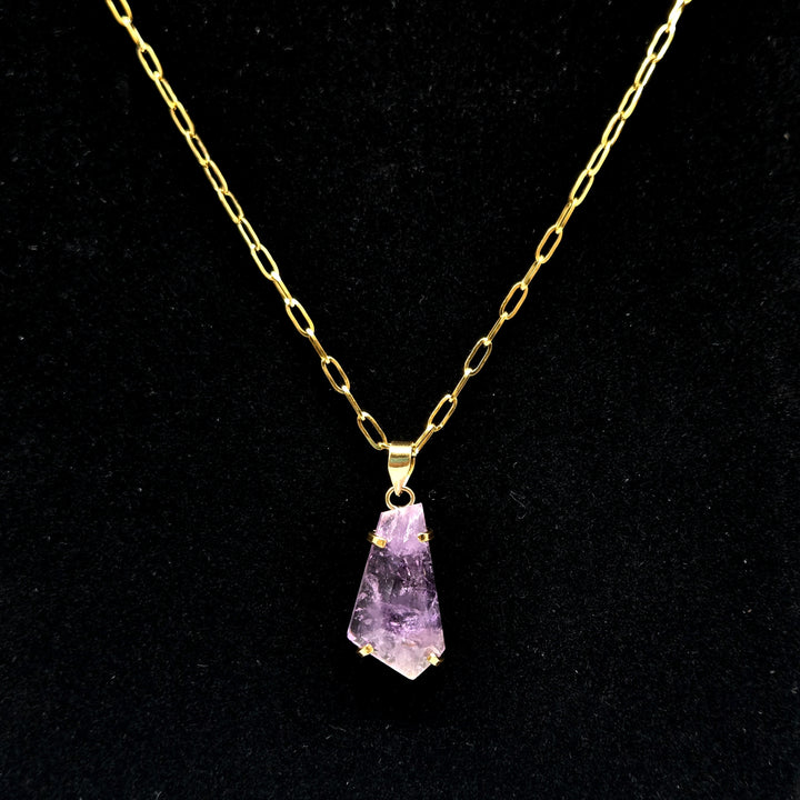 Amethyst Faceted Claw Pendant